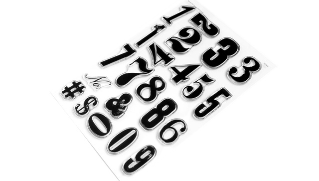 Stamp Set : 6×8 Typeset Numbers, 2 of 2