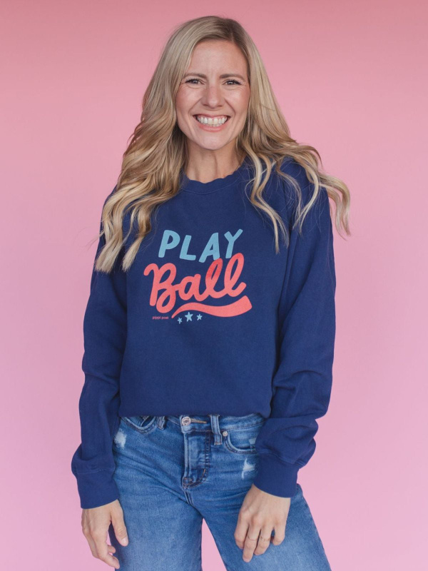 Play Ball Baseball Sweatshirt - True Navy, 1 of 3