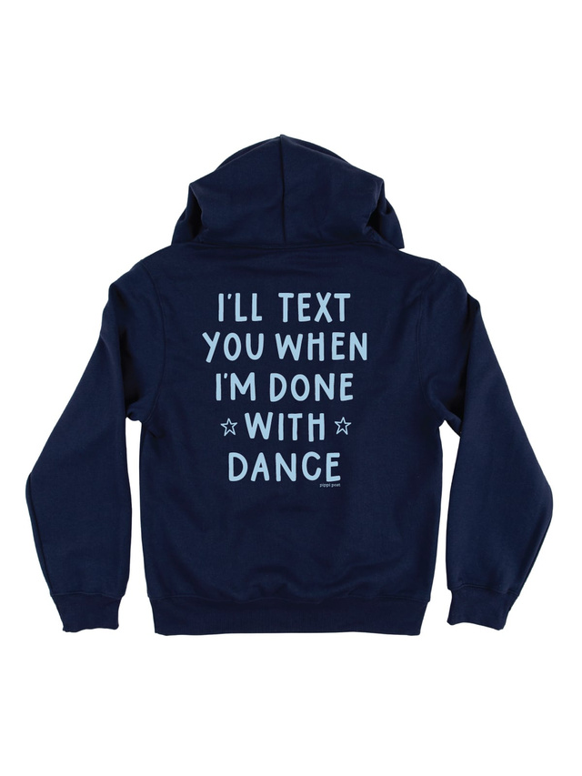 I'll Text You When I'm Done Dance Studio Hoodie Sweatshirt - Navy, 6 of 6