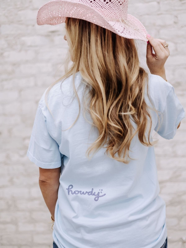 Horseshoe Howdy Western Tee - Chambray, 2 of 5