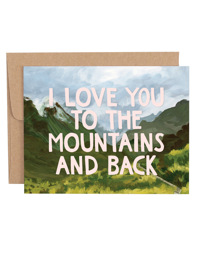Pink Mountains And Back Greeting Card, 1 of 1