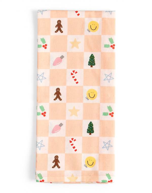 Checkerboard Holiday Tea Towel, 2 of 2