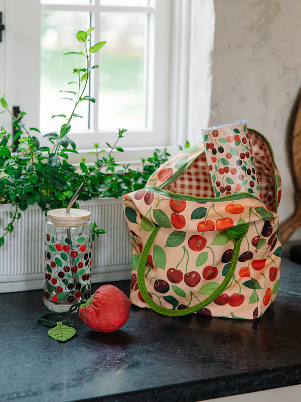 Cherry Reusable Foldable Market & Grocery Tote Bag, 4 of 6