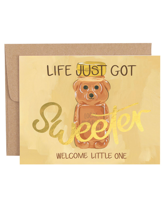 Honey Bear Baby Greeting Card, 1 of 1