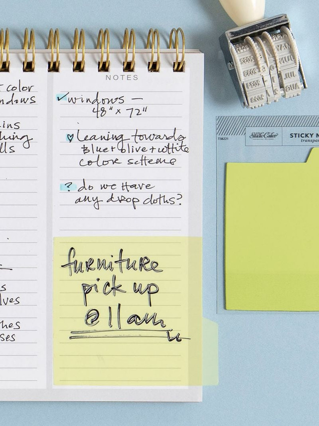 Tabbed Transparent Sticky Notes - Green, 2 of 4