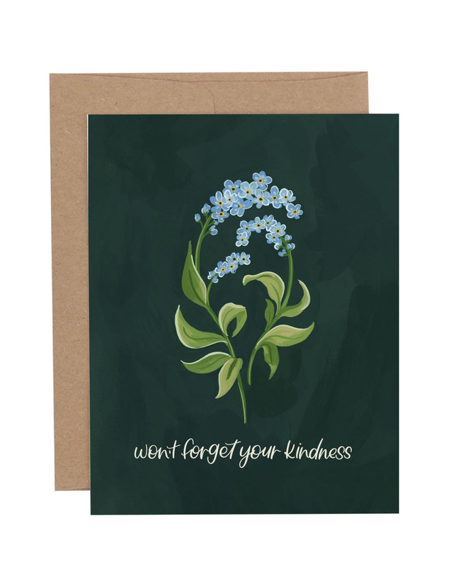Forget-Me-Nots Thank You Greeting Card, 1 of 1
