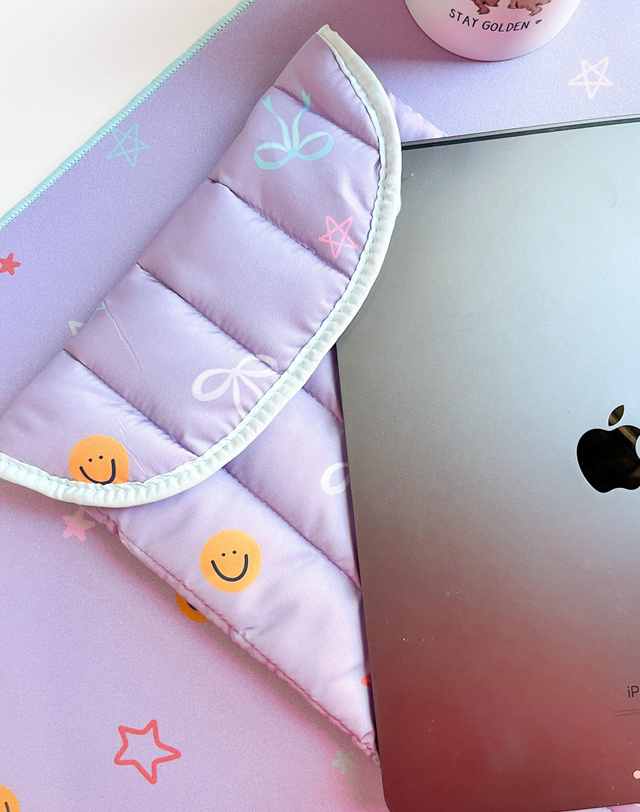 Smiley Faces & Coquette Bows Laptop Sleeve, 7 of 7