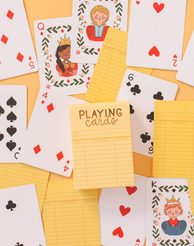 Yellow Library Card Deck Of Playing Cards, 2 of 8