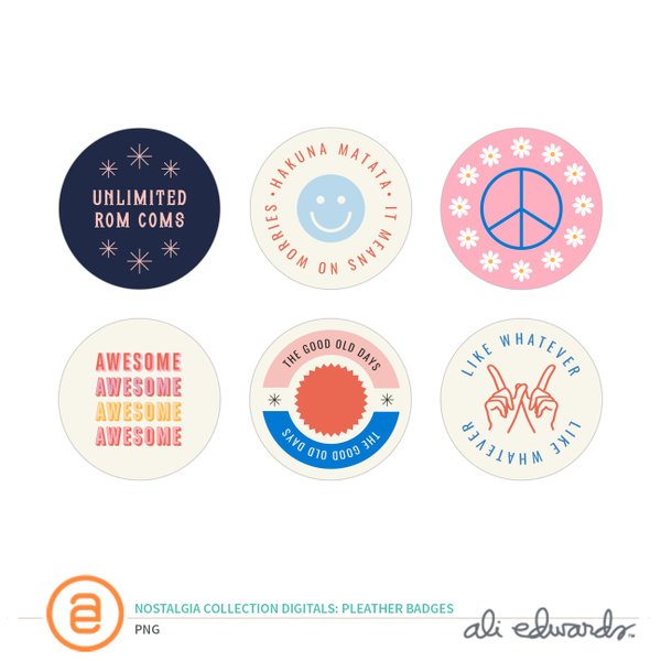 Nostalgia Collection Digital Pleather Badges, 1 of 1