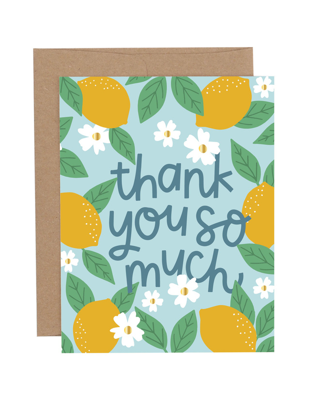 Thank You So Much Lemons Greeting Card, 1 of 1
