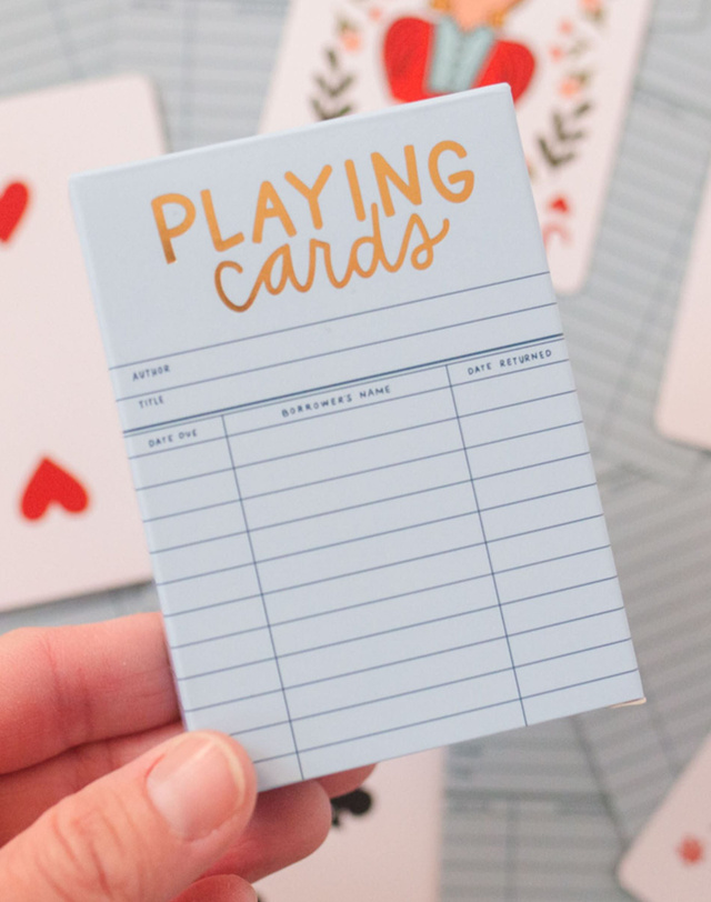 Sky Blue Library Card Deck Of Playing Cards, 2 of 8