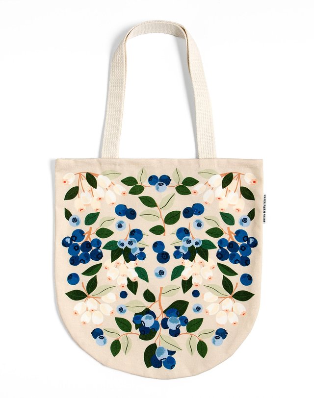 Blueberry Field Canvas Tote Bag, 1 of 1