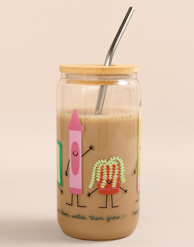 Teach Them Love Them Watch Them Grow Glass Can, 6 of 6