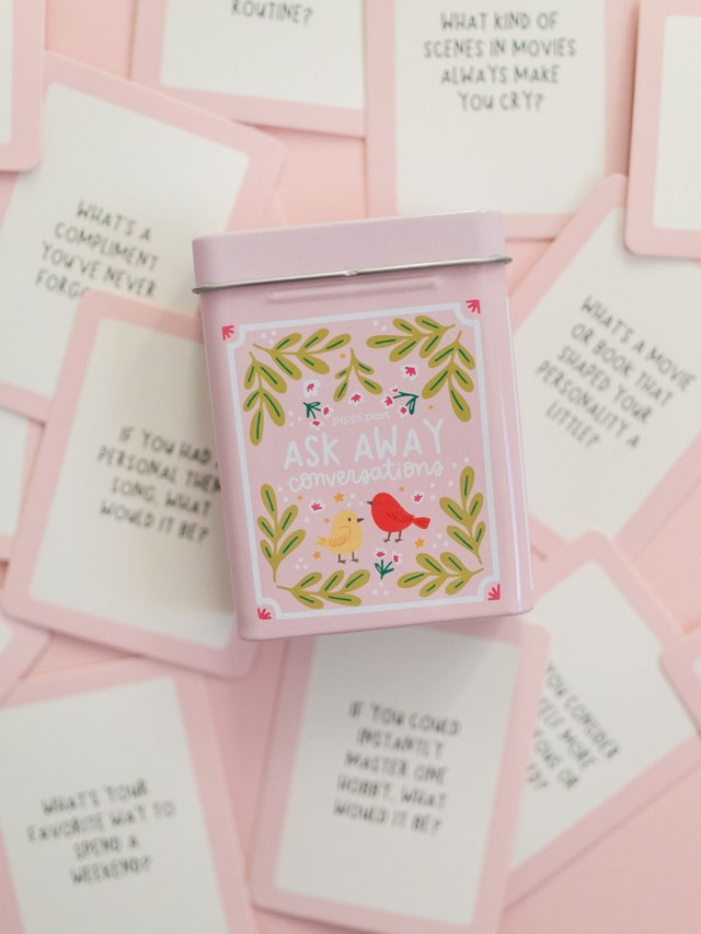 Ask Away Conversation Game - Deck of Cards + Storage Tin, 1 of 7