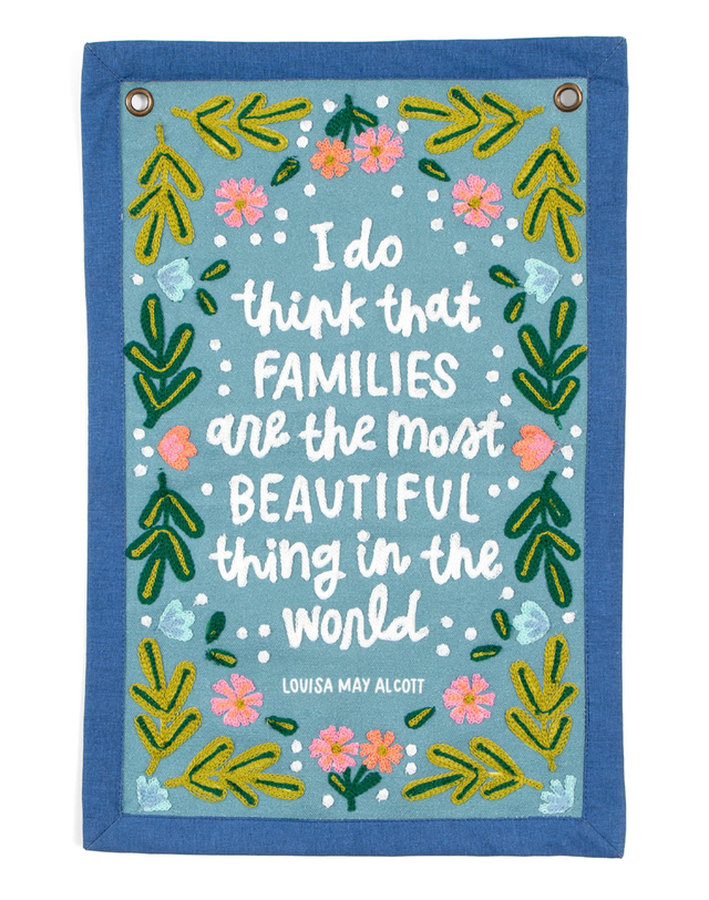 Families Little Women Embroidered Canvas Banner, 3 of 4