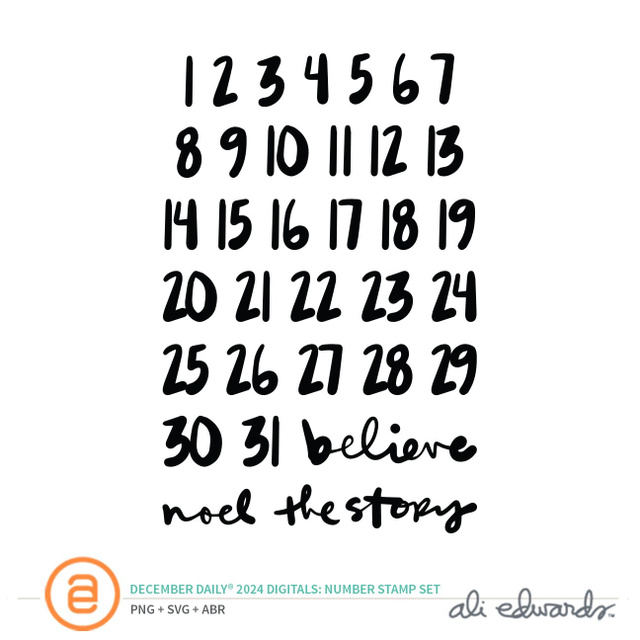December Daily® 2024 Digital 4×6 Number Stamp Set, 1 of 1