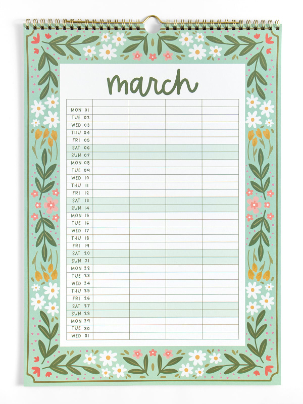 Family Planner 2027 Floral Spiral Hanging Wall Calendar, 9 of 10