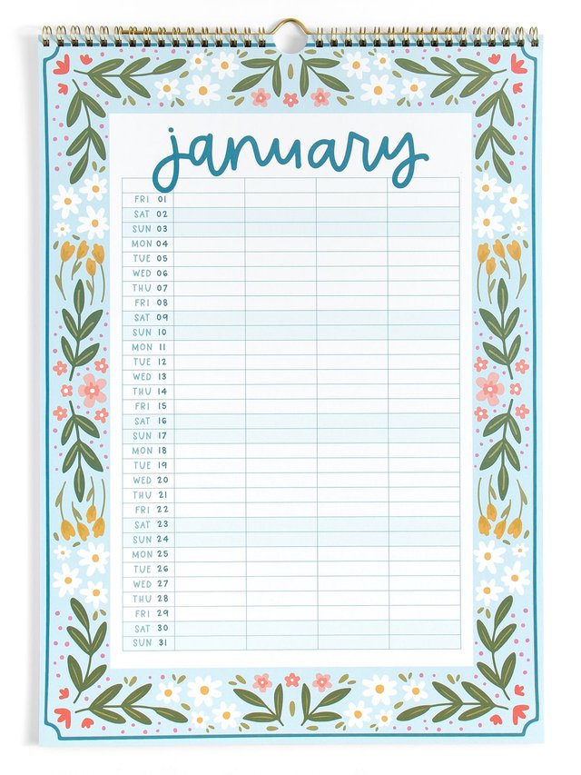 Family Planner 2027 Floral Spiral Hanging Wall Calendar, 7 of 10