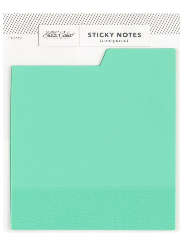 Tabbed Transparent Sticky Notes - Aqua, 1 of 4