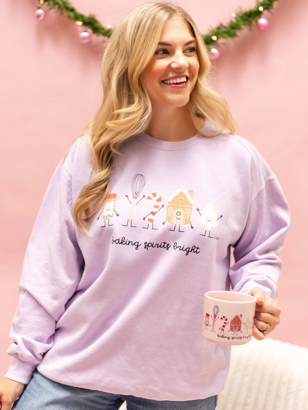 Baking Spirits Bright Christmas Sweatshirt - Orchid, 1 of 3