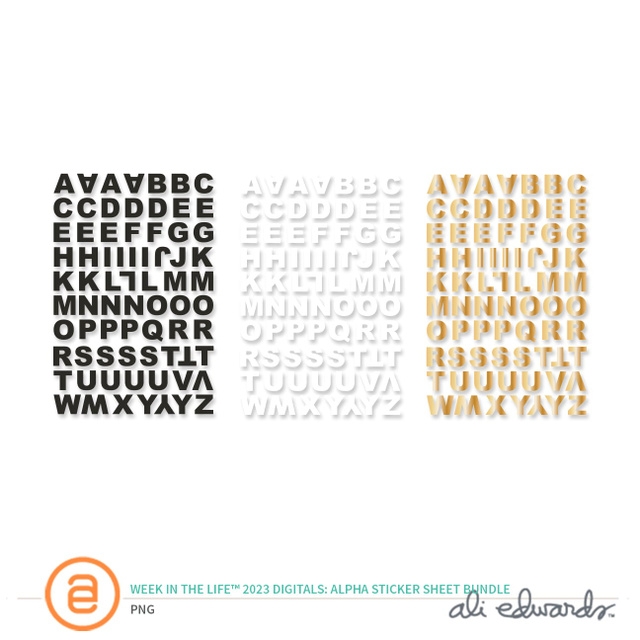 Week In The Life™ 2023 Digital Alpha Sticker Bundle, 1 of 1