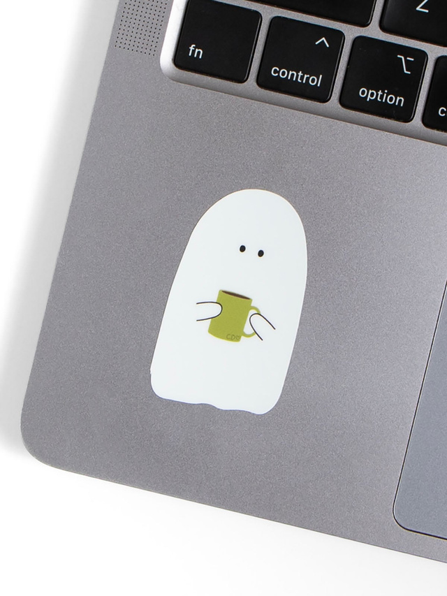 Cozy Ghost Halloween Decal Sticker, 2 of 2
