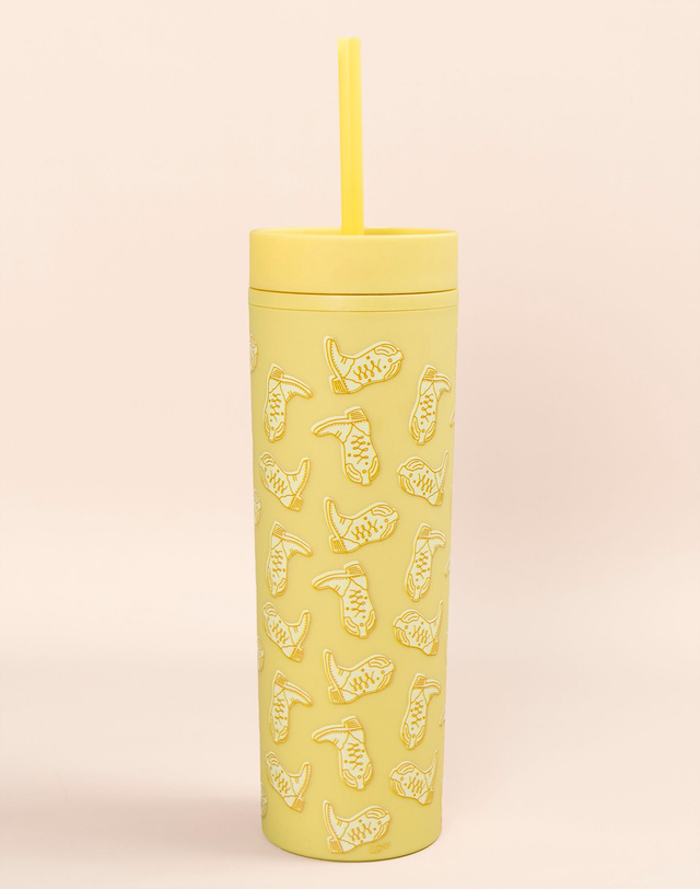 Western Cowgirl Boots Acrylic Tumbler - Yellow, 1 of 1