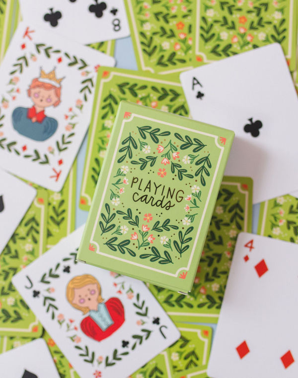 Green Floral Deck of Playing Cards, 4 of 7