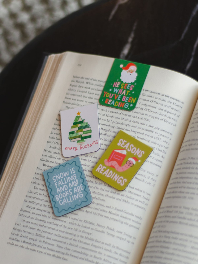 Merry Bookmas Christmas Magnetic Bookmarks Set of 4, 1 of 7
