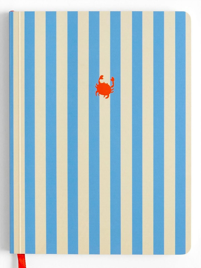 Blue Striped Coastal Crab Soft Flex Perfect Bound Journal, 1 of 4