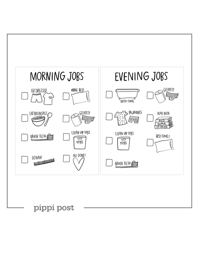 Kids Chore Chart Digital - Coloring Page	, 1 of 1