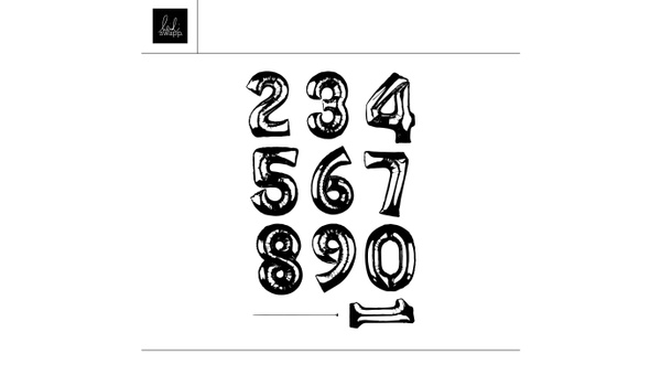 Digital 4×6 Balloon Numbers Stamp Set, 1 of 1