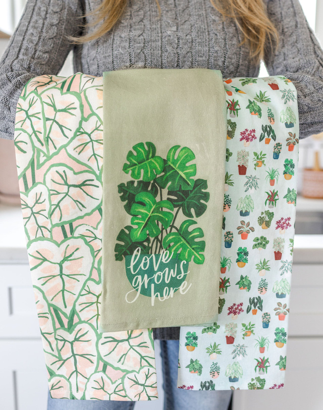 Marie Moir Leaves Kitchen Towel, 3 of 4