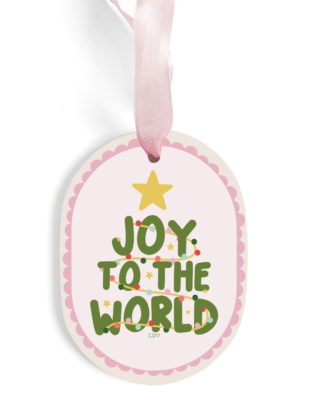 Joy to the World Ceramic Christmas Ornament, 1 of 2