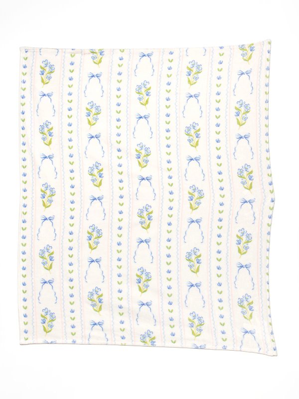 Blue Floral & Coquette Bows Fleece Throw Blanket, 6 of 6
