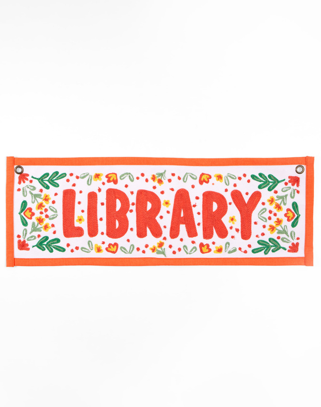 Library Embroidered Canvas Banner, 2 of 3