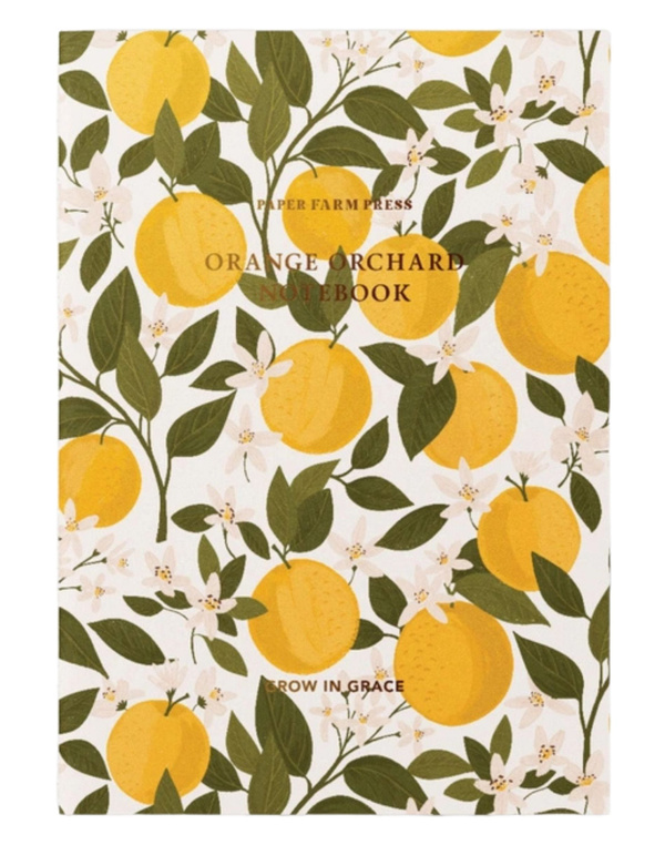 Grow in Grace Orange Orchard Stitched Notebook, 1 of 4