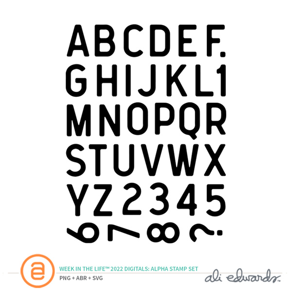 Week In The Life™ 2022 Digital Alpha 6×8 Stamp Set, 1 of 1