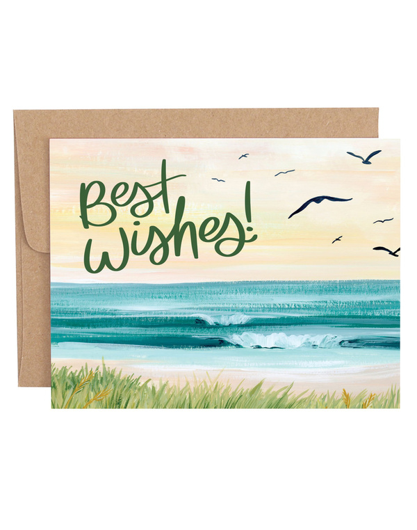 Best Wishes Beach Greeting Card, 1 of 1