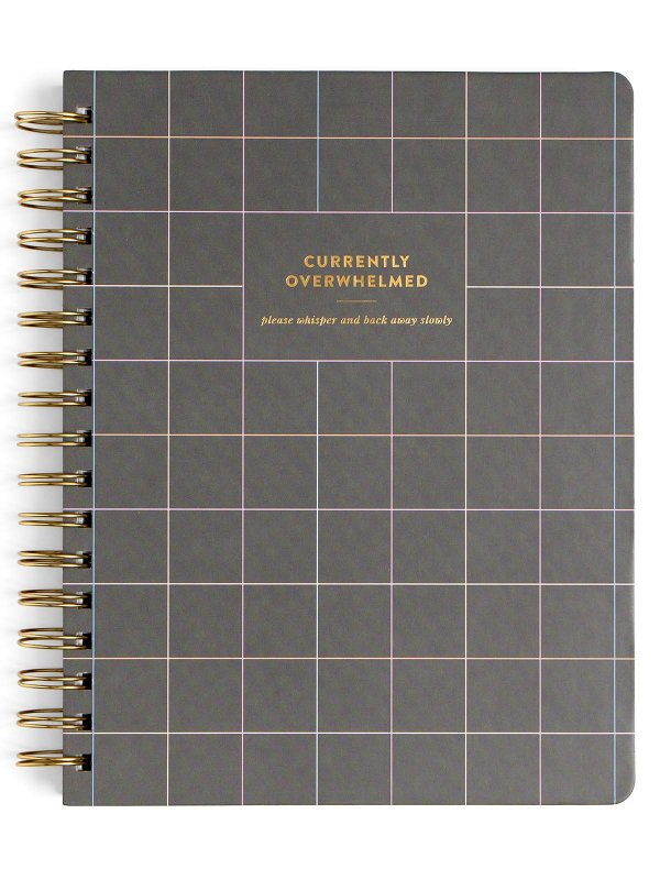 Currently Overwhelmed 7×9 Spiral Notebook, 1 of 3