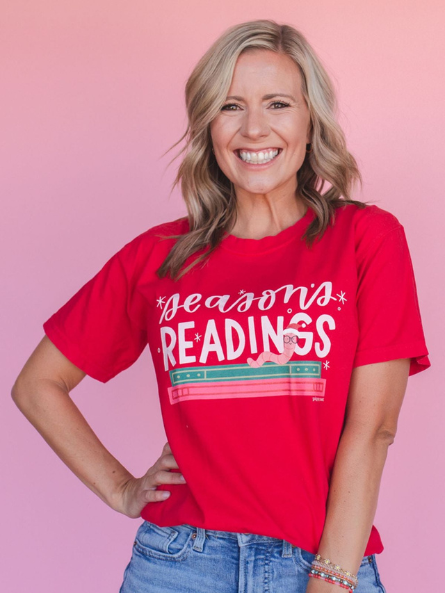 Season's Readings Christmas Tee - Red, 1 of 3