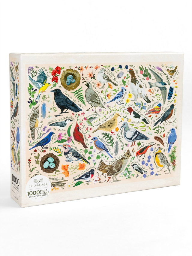 Feathered Friends - 1,000 Piece Birds & Botanicals Jigsaw Puzzle, 1 of 3