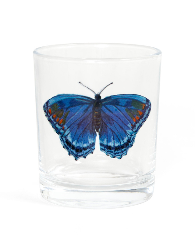 Red Spotted Purple Butterfly Short Juice Glass, 4 of 4
