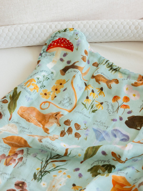 Flora & Fauna Baby Burp Cloths – Muslin Set of 2, 2 of 5