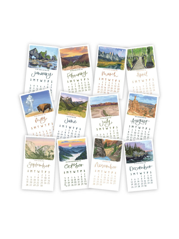 National Parks 2027 Mini Desk Calendar + Wooden Block, 8 of 8