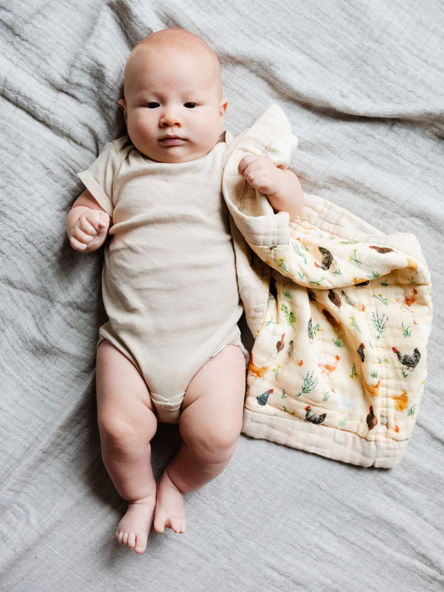 Chicken Meadows Baby Lovey Muslin Blanket, 4 of 7