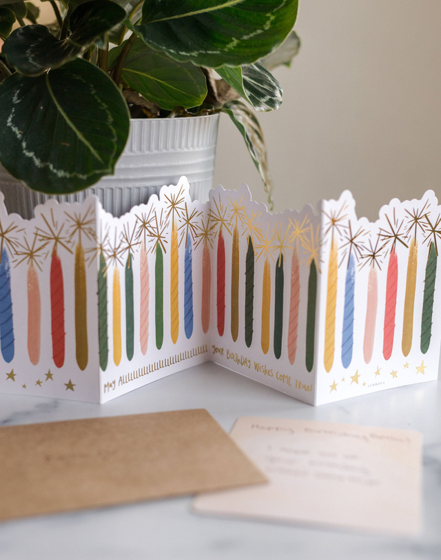 Candle Birthday Accordion Greeting Card, 4 of 5