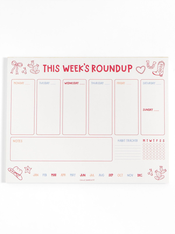 This Week's Roundup 8.5×11" Western Weekly Planner Notepad, 1 of 2