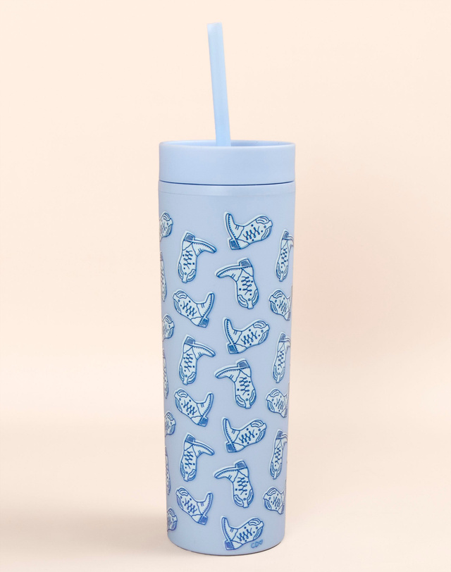 Western Cowgirl Boots Acrylic Tumbler - Sky Blue, 1 of 1