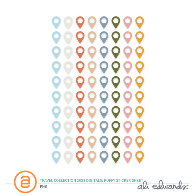 Travel Collection 2023 Digital Puffy Sticker Sheet, 1 of 1